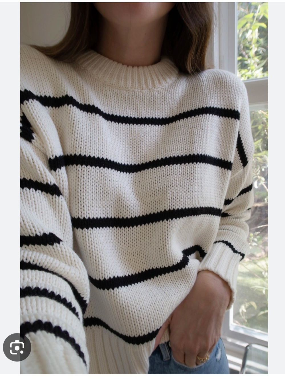 Jenni Kayne Chloe Cream Striped Sweater - Picture 3 of 7